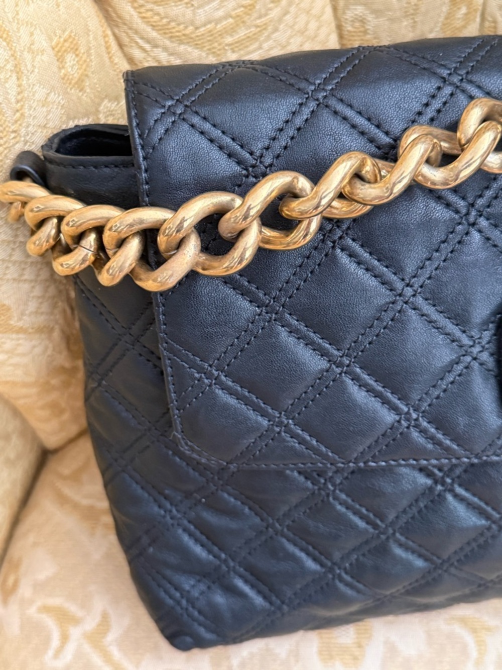 Marc Jacobs Stam Black Quilted Leather Chunky Chain Y2K Shoulder Bag - Picture 12 of 16